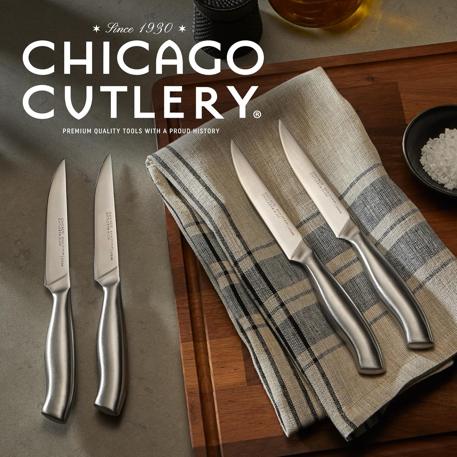 Chicago Cutlery Insignia Steel 4-Piece Steak Knives, 4.5" Stainless St