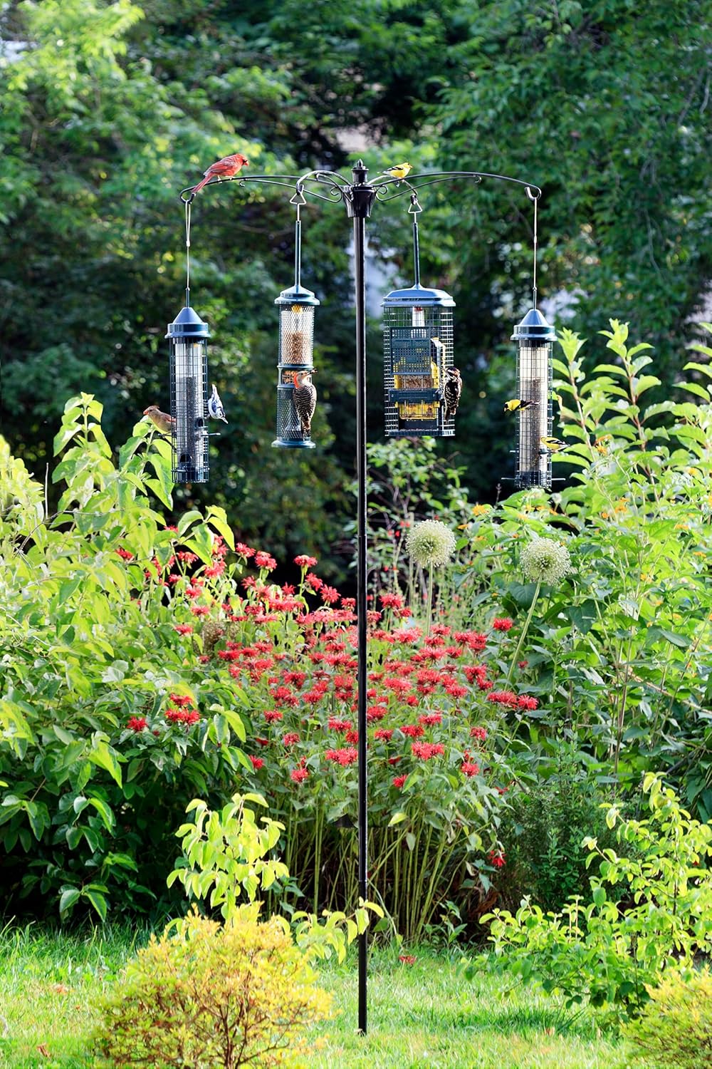 BirdsUP Versa Pole for 4 Bird Feeders, w/Bullseye Level and Torque Bar, 1-inch Diameter, 7.7ft Installed