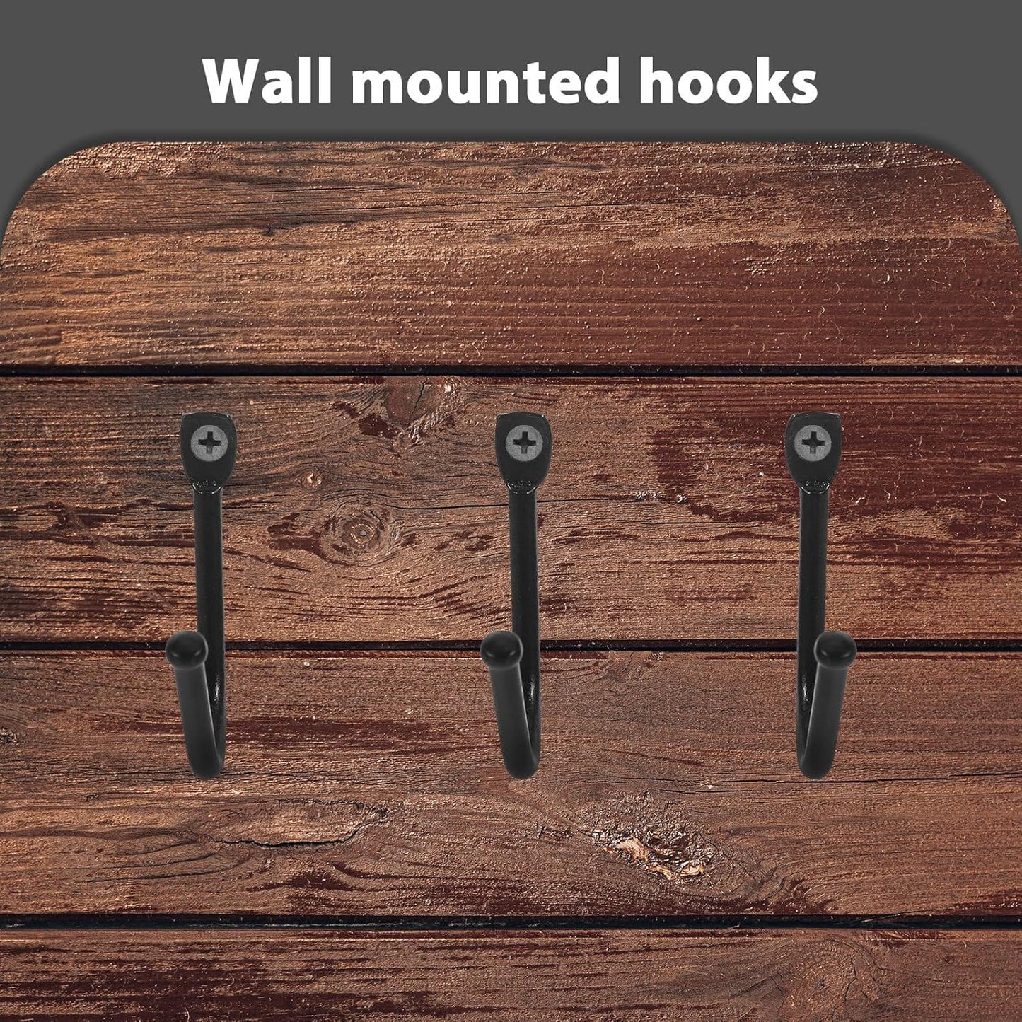 20pcs Heavy Duty Iron Hooks for Garage Tools Hanging, Wall Storage Org