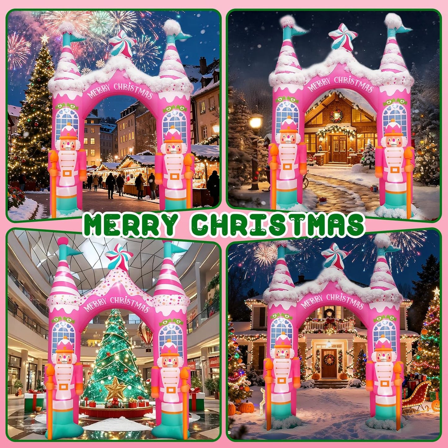 Evoio 12 FT Giant Christmas Archway Inflatables Nutcracker with LED Li