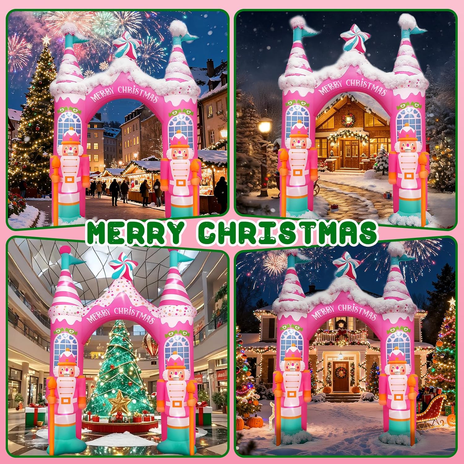 Evoio 12 FT Giant Christmas Archway Inflatables Nutcracker with LED Li