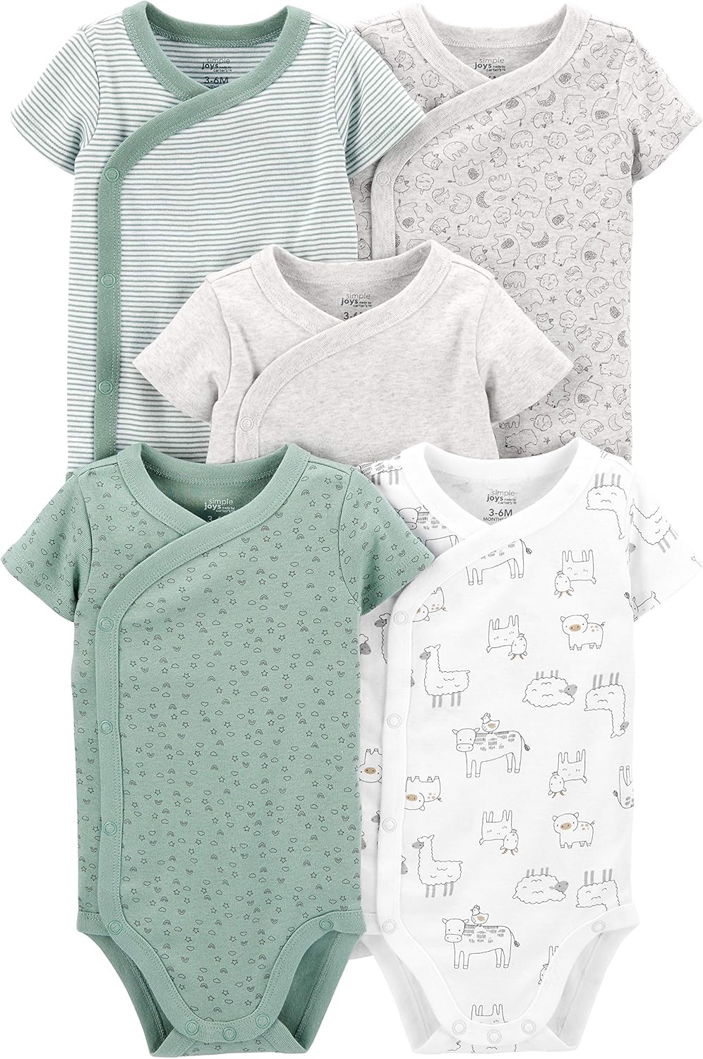 Simple Joys by Carter's unisex-baby 5-pack Side Snap Short-sleeve Body