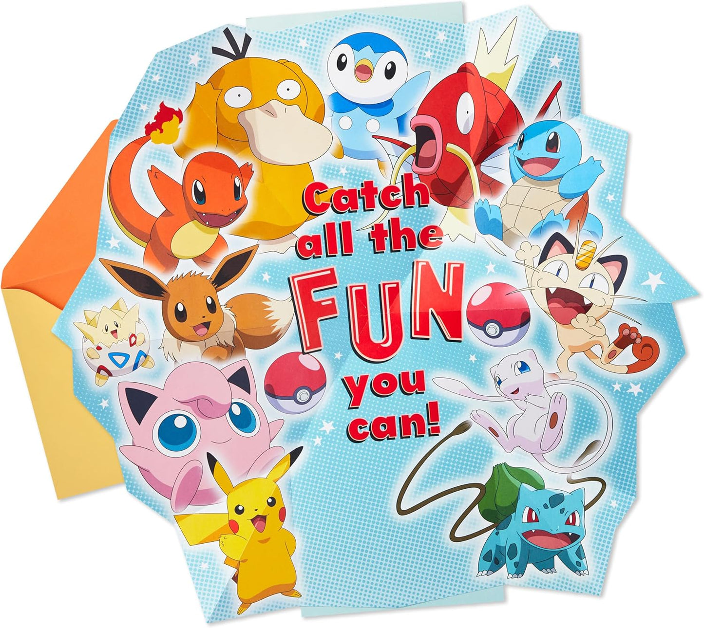Hallmark Pokémon Pop Up Birthday Card for Kids (Pikachu, Squirtle, Charmander, Bulbasaur)