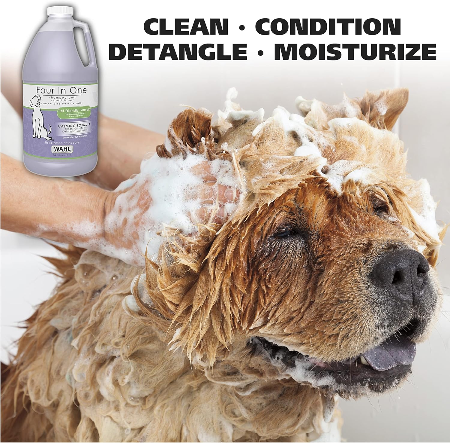 Wahl USA 4-in-1 Calming Pet Shampoo for Dogs with a Lavender Chamomile