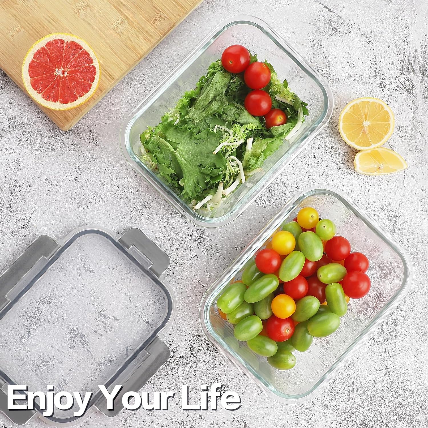 HOMBERKING 24pc Borosilicate Glass Food Storage Containers with Snap L