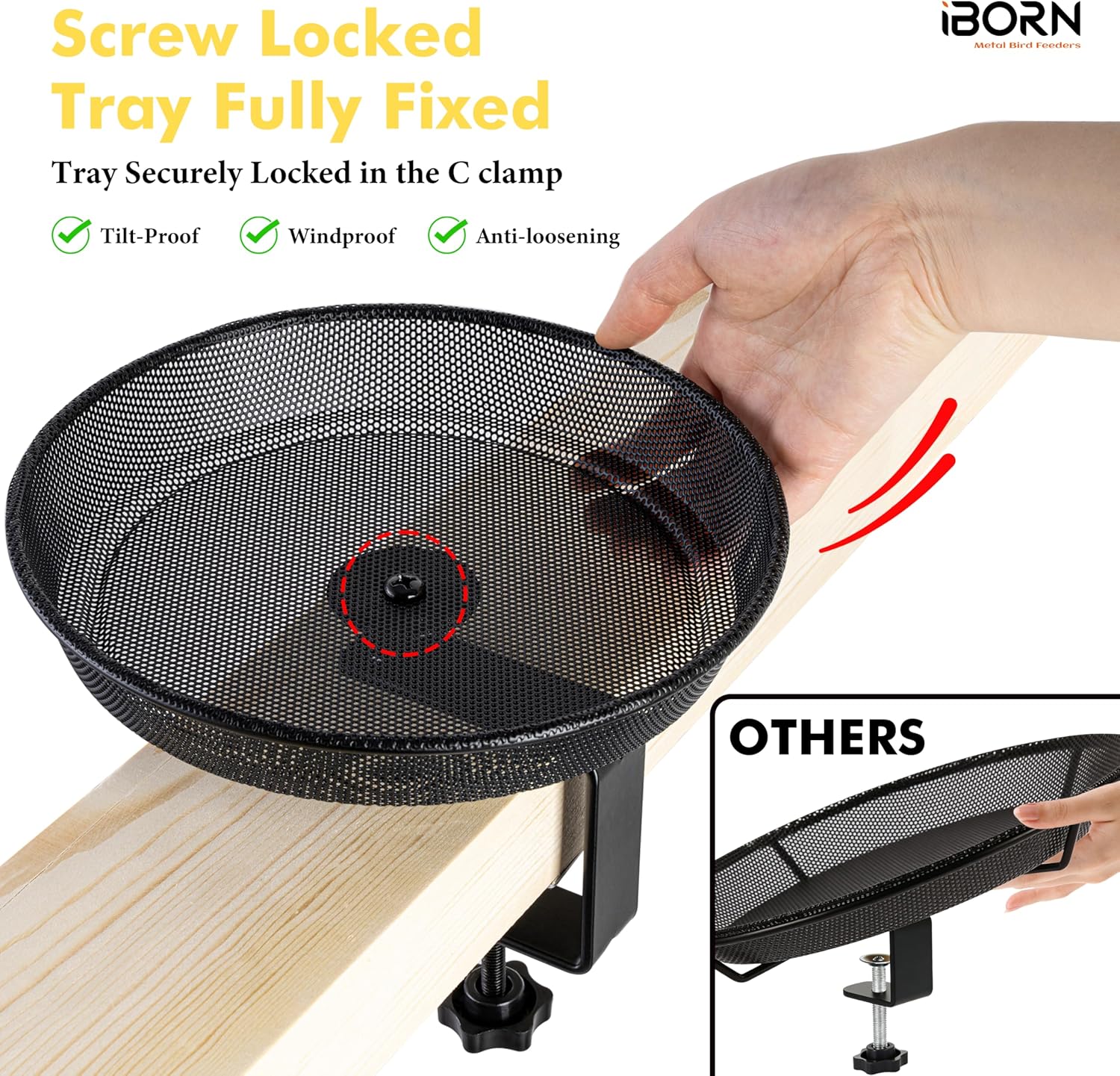 iBorn Deck Bird Feeders for Outdoors,Platform Bird Seed Tray with 5.5 
