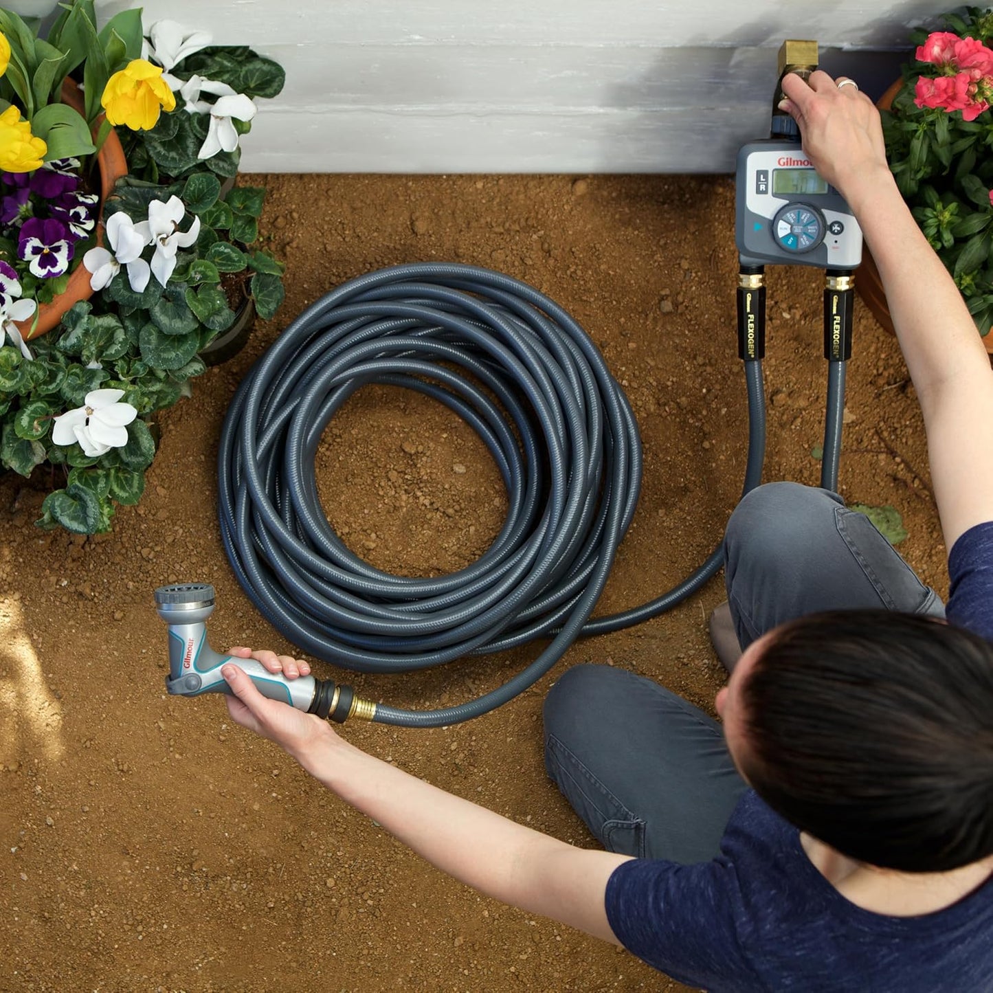Gilmour Flexogen Heavy Duty Garden Hose – 5/8 in x 100 ft, Leak-Proof 