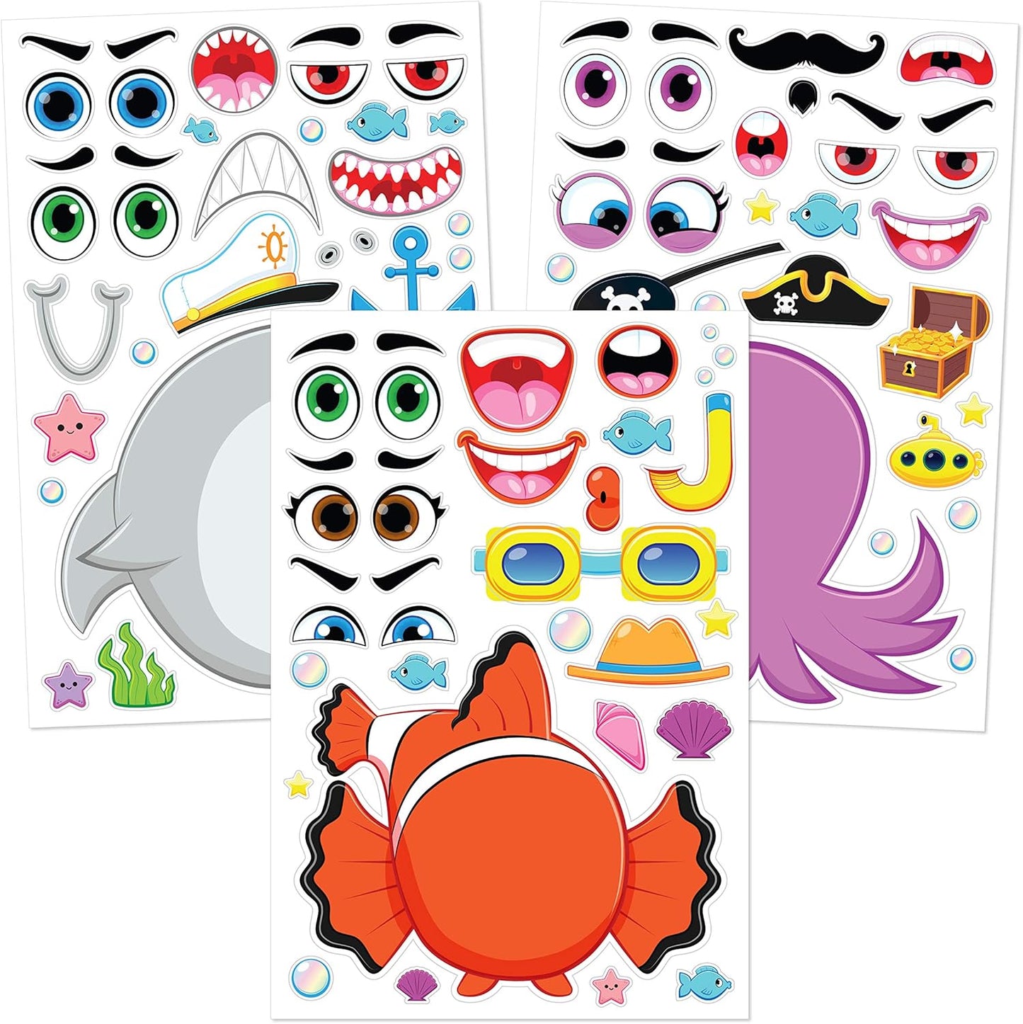 JOYIN 36 Sheets 9"x6" Make a face Stickers for Kids, Make Your Own Ani