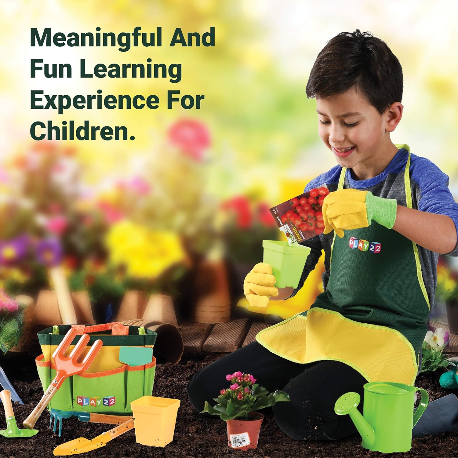 Play22 Kids Gardening Tool Set 12 PCS - Kids Gardening Tools Shovel Ra