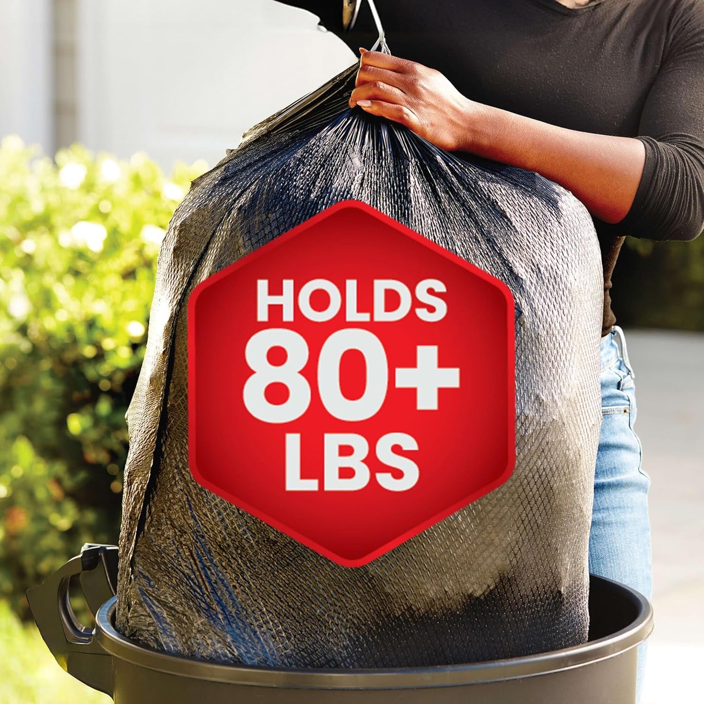 Glad Large 30 Gallon Trash Bags, Unscented Heavy Duty Garbage Bags, Forceflex with Drawstring, 50 Count (Packaging May Vary)