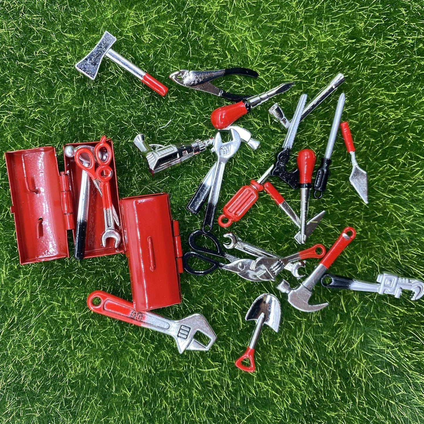 Cayway 25 PCS Miniature Garden Tools - Mini Scene Model Work Tools for DIY Miniature Fairy House