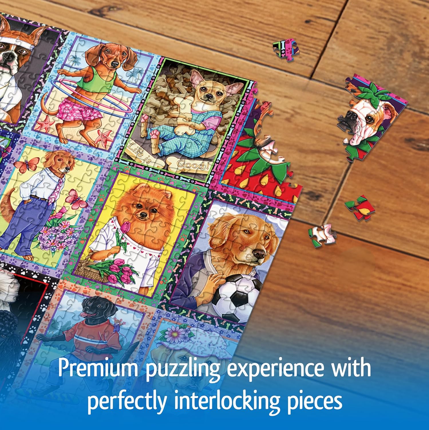 Wonder Forge Dandy Dogs 1000 Piece Jigsaw Puzzle for Adults | Unique, 