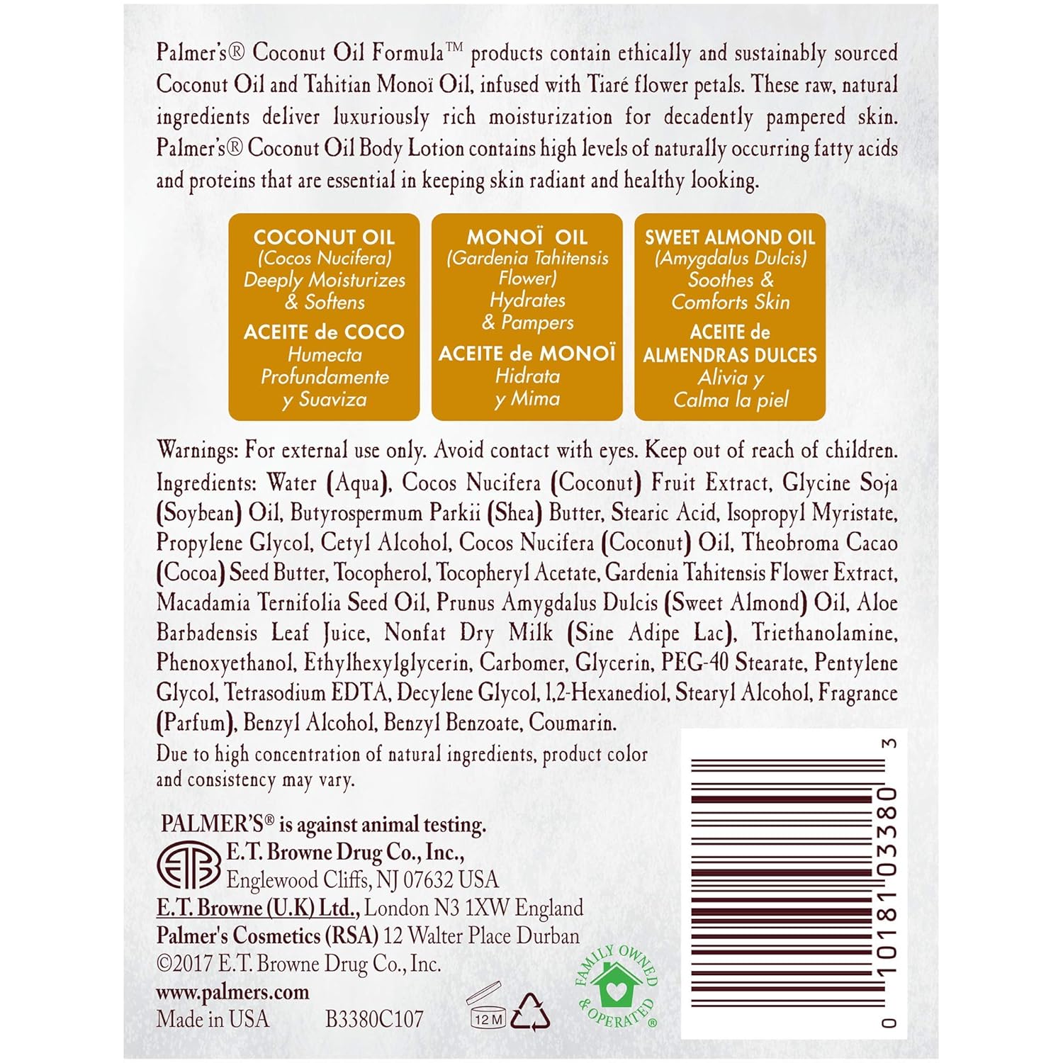 Palmer's Coconut Oil Formula Body Lotion for Dry Skin, Hand & Body Moi
