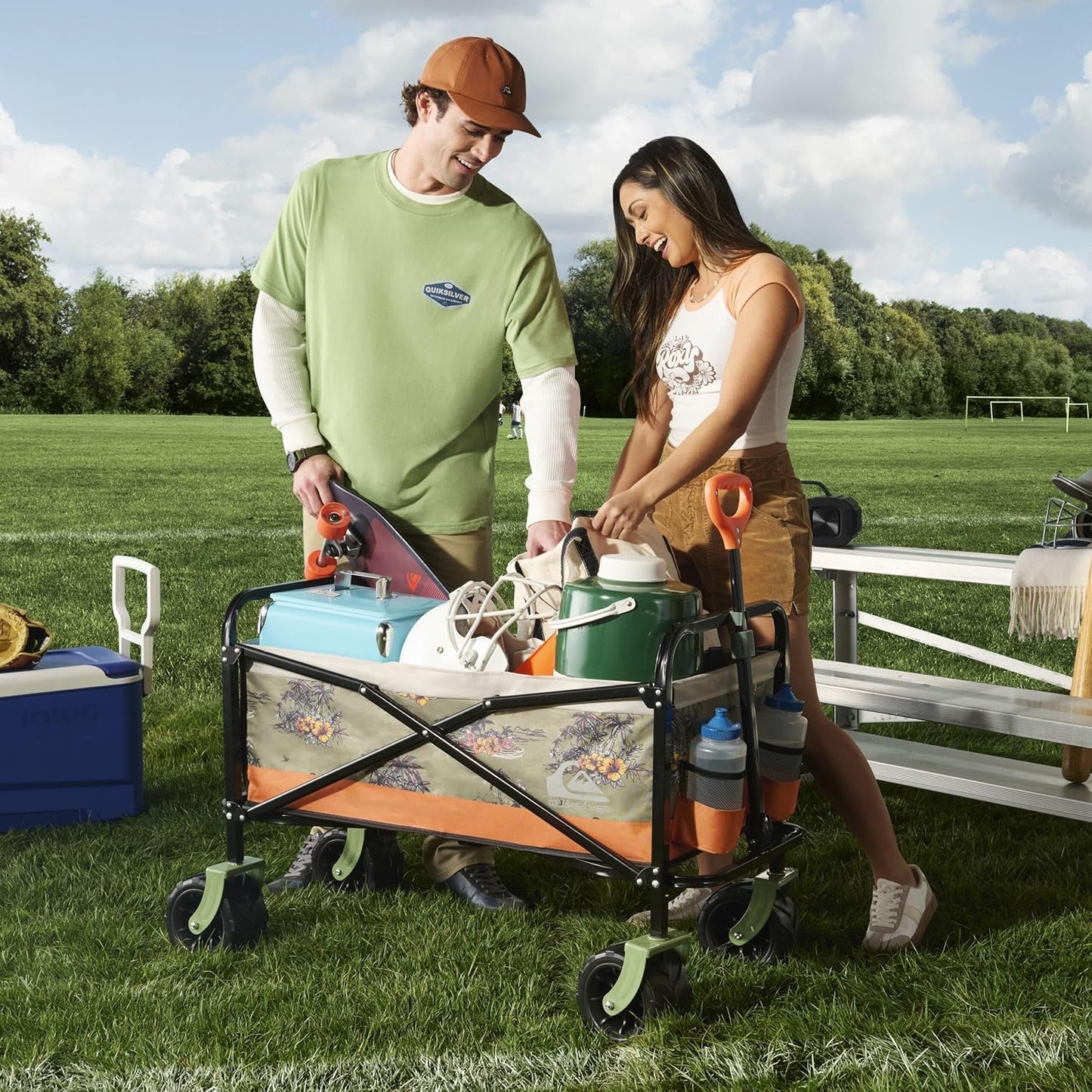ROXY Folding Beach Wagon Cart – Heavy-Duty Collapsible Utility Wagon w