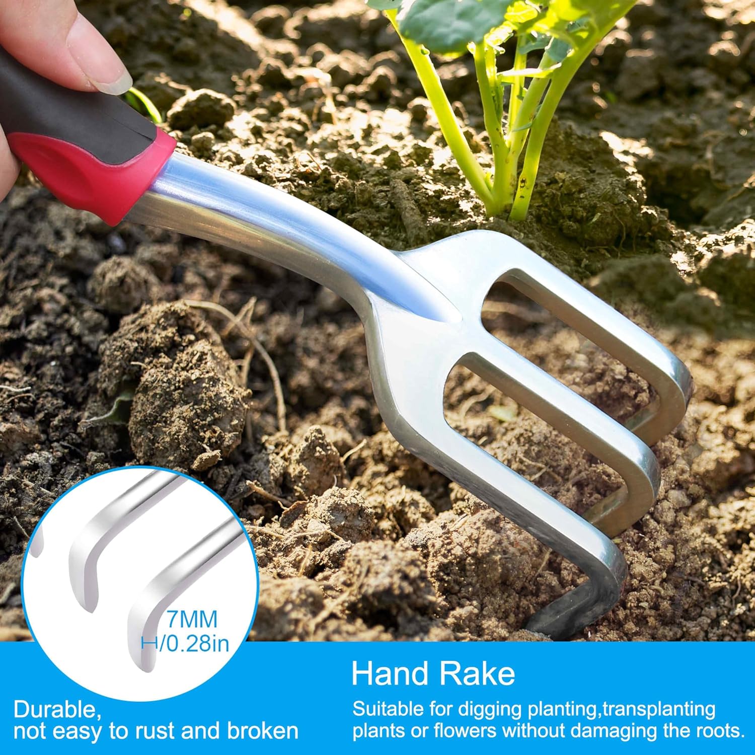 Garden Tool Set, 3 Pieces Aluminum Heavy Gardening Kit Including Hand 