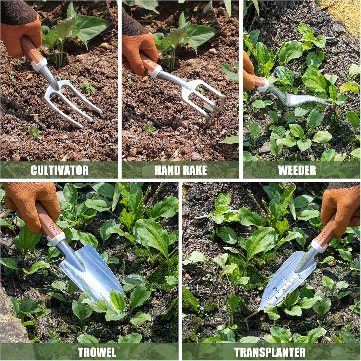 Garden Tool Set, 12 Pcs Heavy Duty Floral Gardening Tools Kit with Gar