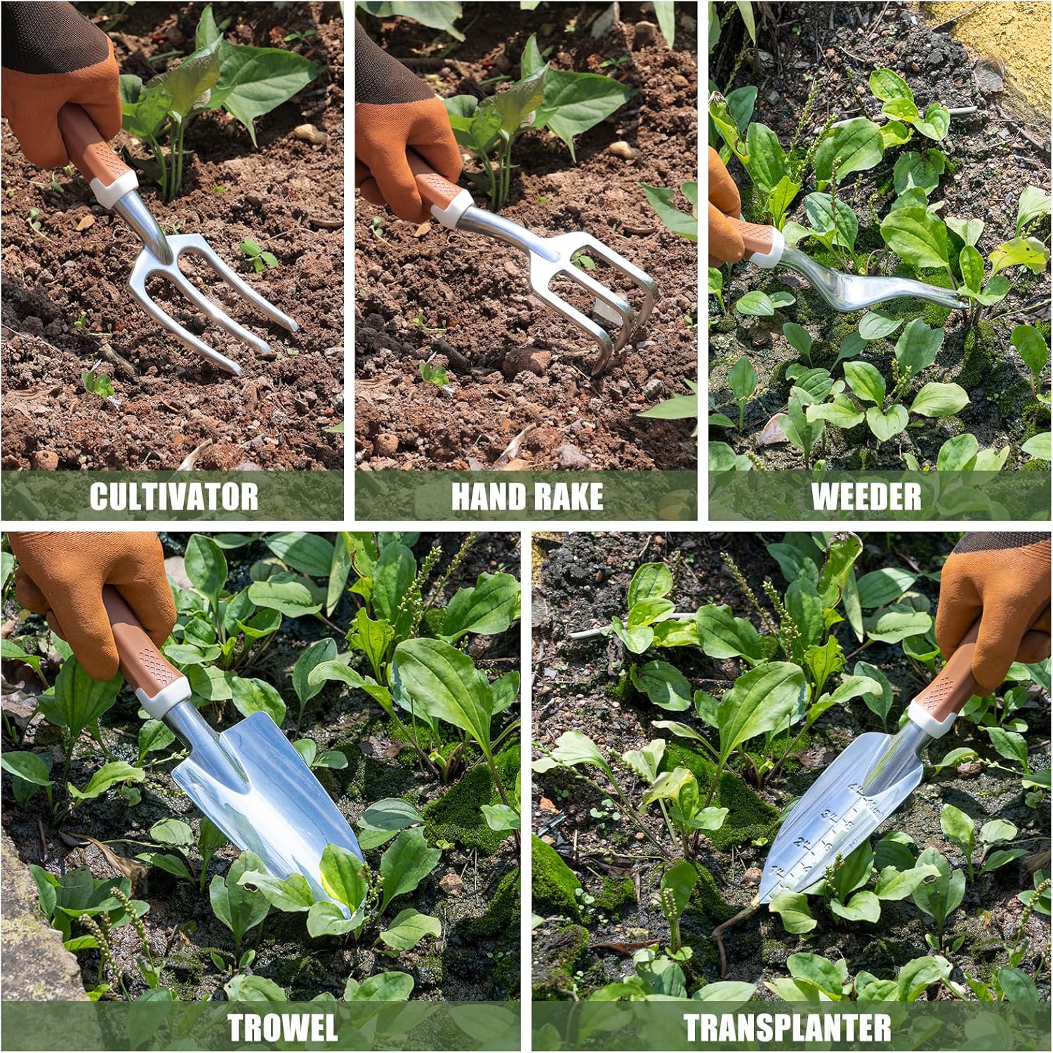 Garden Tool Set, 12 Pcs Heavy Duty Floral Gardening Tools Kit with Gar