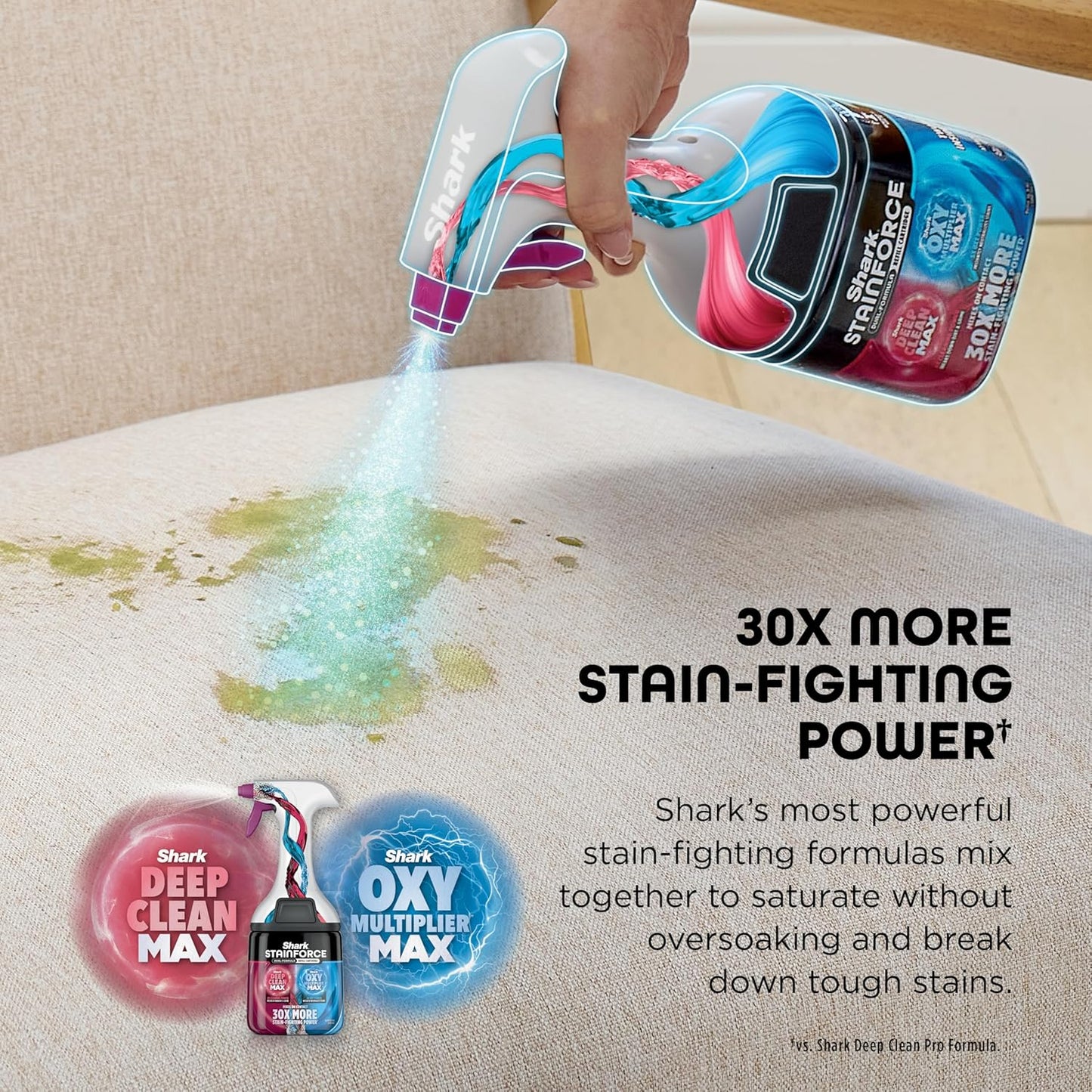 Shark StainForce Cordless Portable Spot, Stain, & Odor Remover System for Carpets, Area Rugs, Upholstery, Stairs, with Storage Caddy, Accessories, and Full-Size Cleaning Solution, HX101 (New)