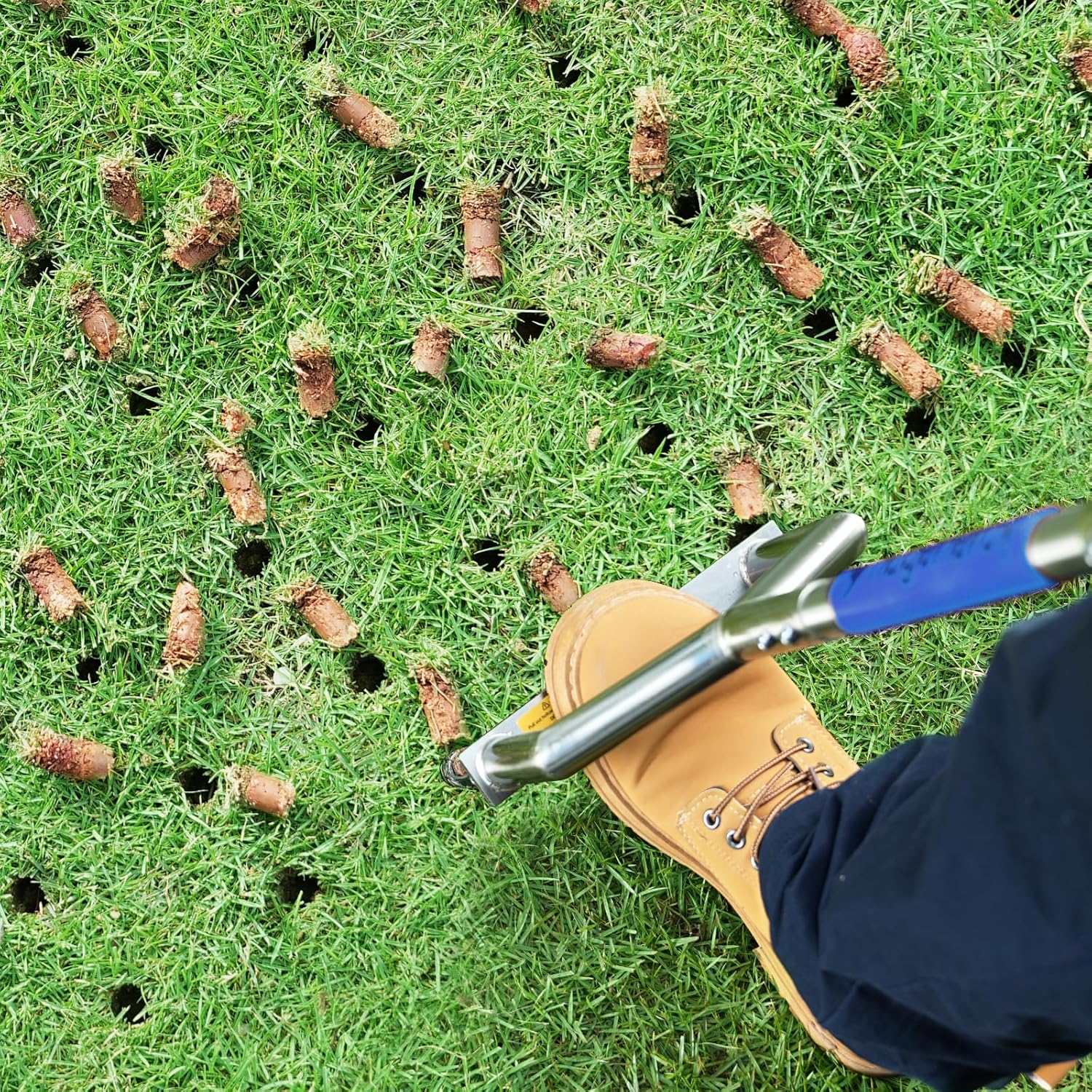 Manual Push Core Aerator Lawn Tool: Semi-Assembled Lawn Aerator with 3