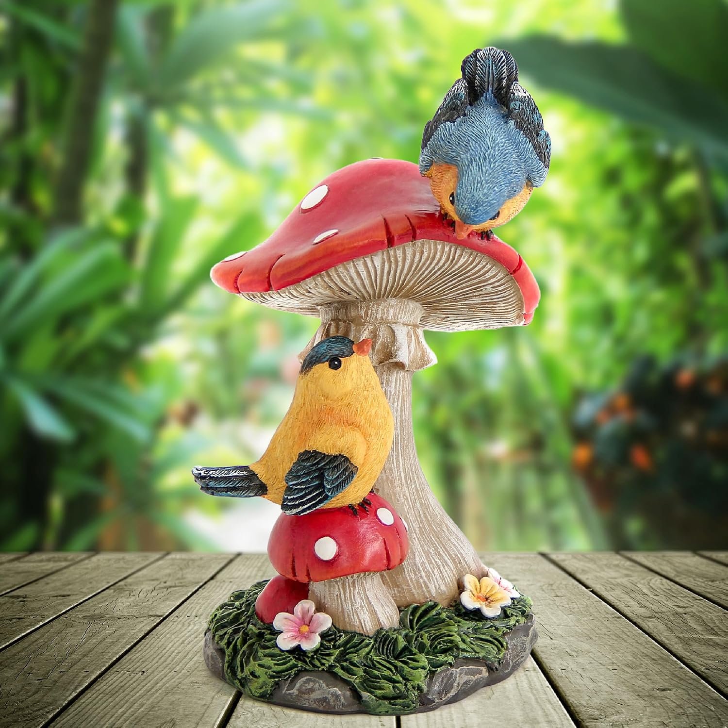 Leekung Bird Garden Statue for Outdoor Decorations,Bird Figurines Mush