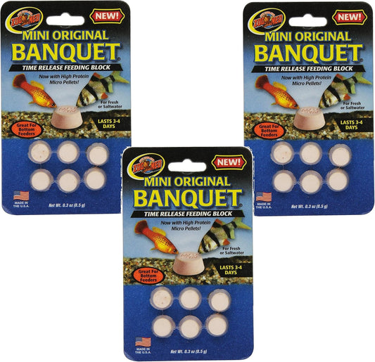 Zoo Med Laboratories Mini Banquet Block Feeders - 18 Blocks Total (3 P