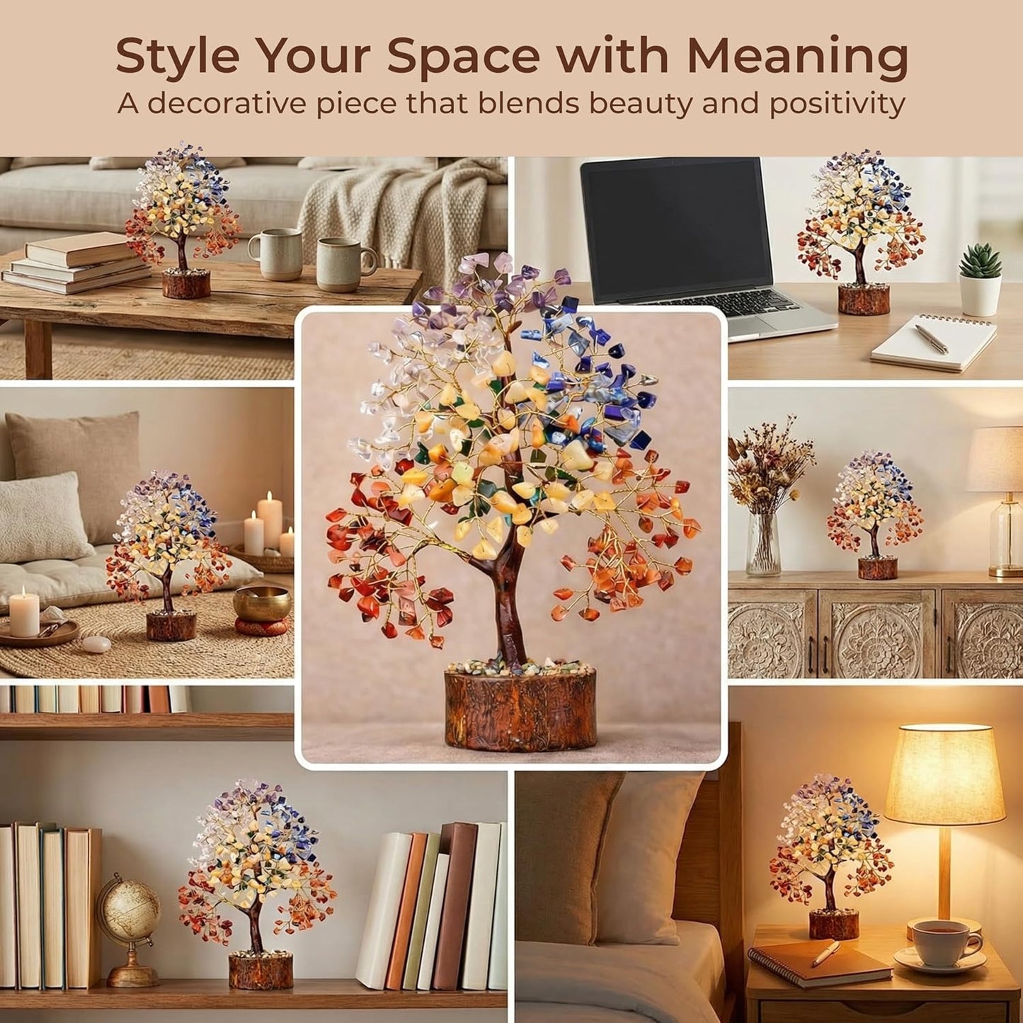 Crystal Tree of Life 7 Chakra Birthday Gifts for Women, Unique Gifts f