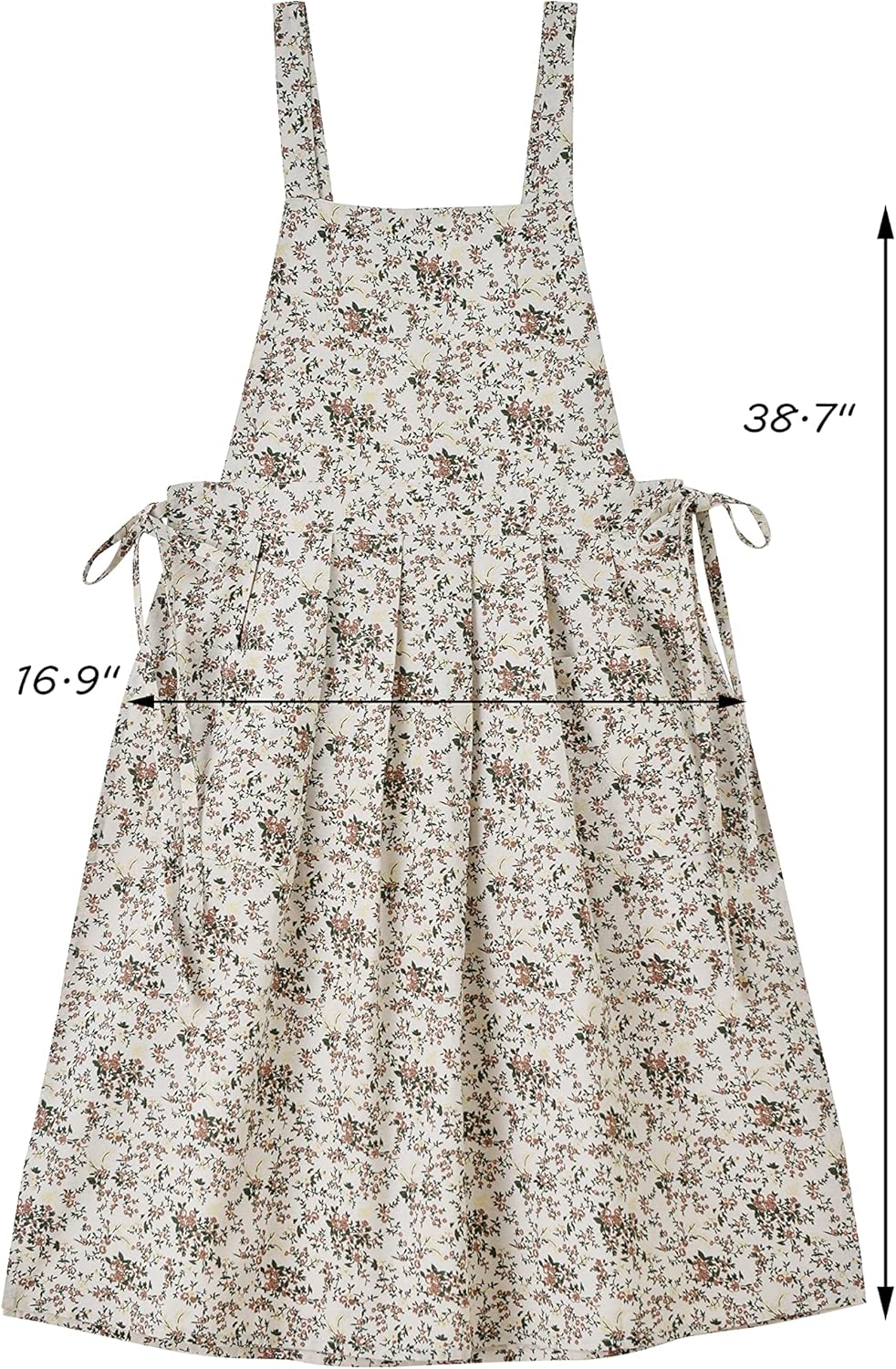 Floral Cotton Waterproof Adult Kitchen Apron Adjustable Cooking Baking