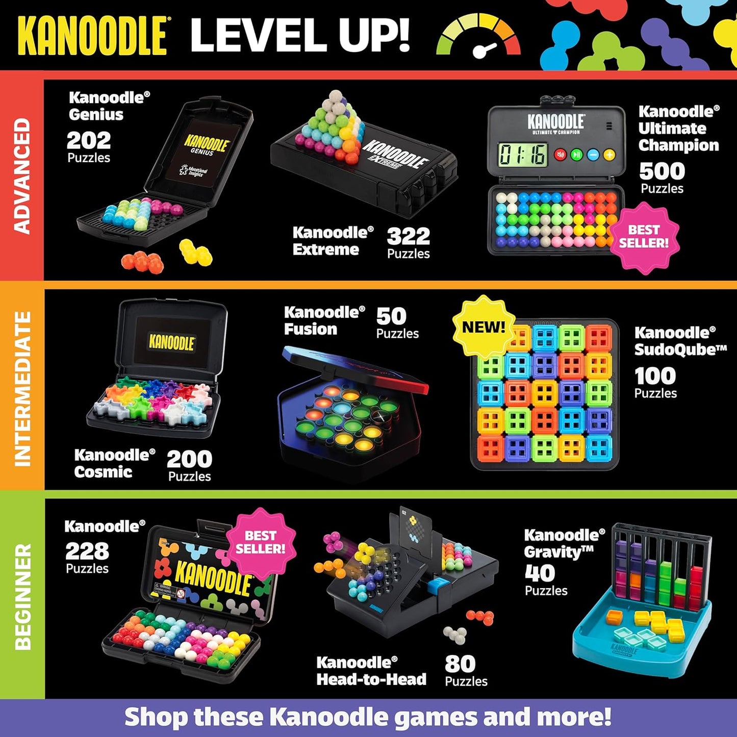 Educational Insights Kanoodle - 3D Brain Teaser Puzzles for Kids, Spat