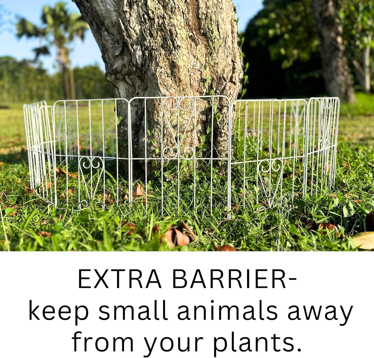 ShopLaLa Garden Fence Animal Barrier (20 Panels) 12in(L) x 24in(H) Rustproof Decorative Swan Up Down Metal Wire Fencing Flower Bed Edging for Landscape Patio Yard Decor White Small Fences for Dogs