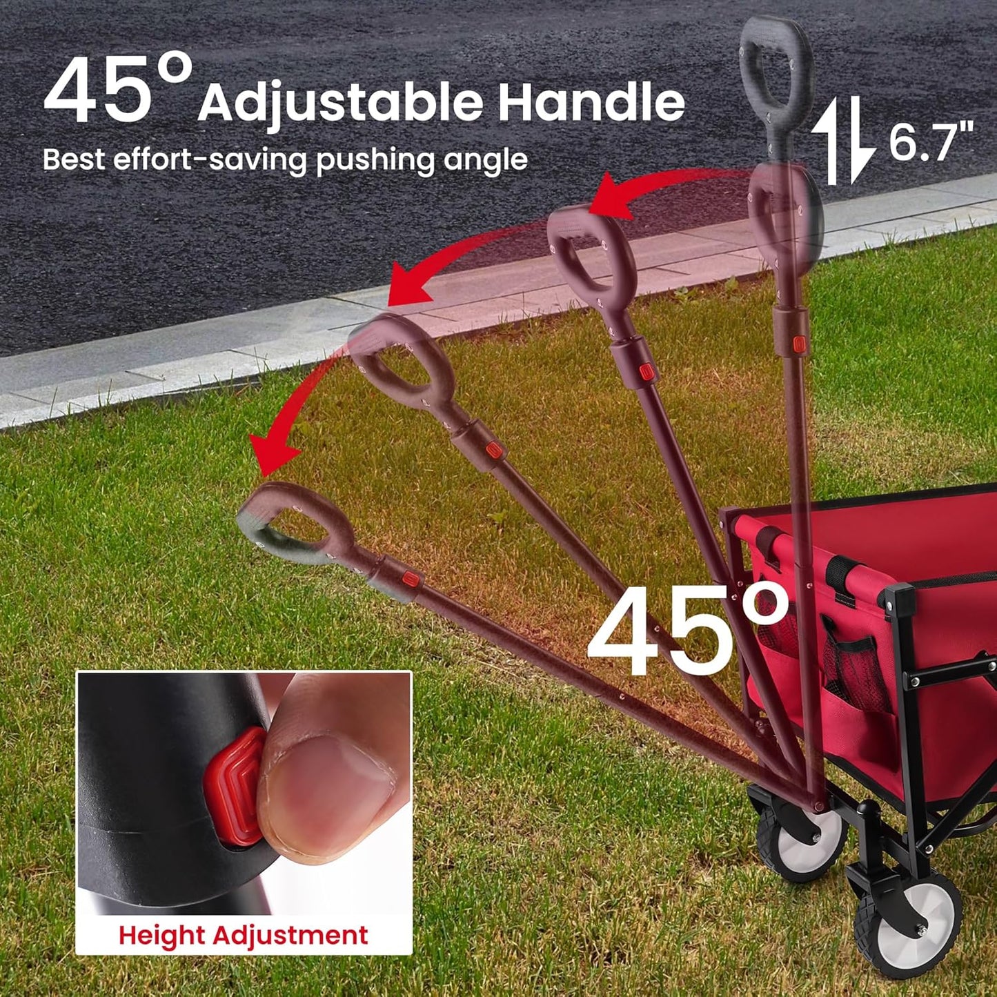 MAZING Collapsible Foldable Wagon with Tailgate Extended, 300lbs Heavy Duty Portable Lightweigh Utility Folding Wagon Cart for Grocery, Camping, Garden, Fishing