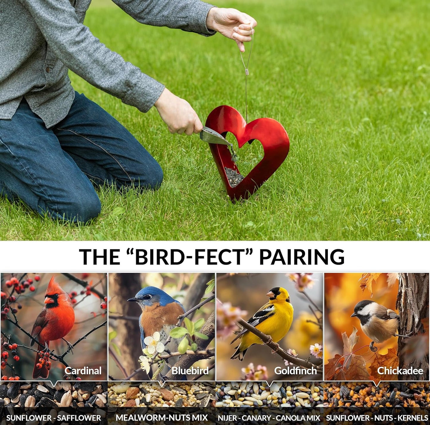 Good Directions Copper Heart Red Bird Feeder