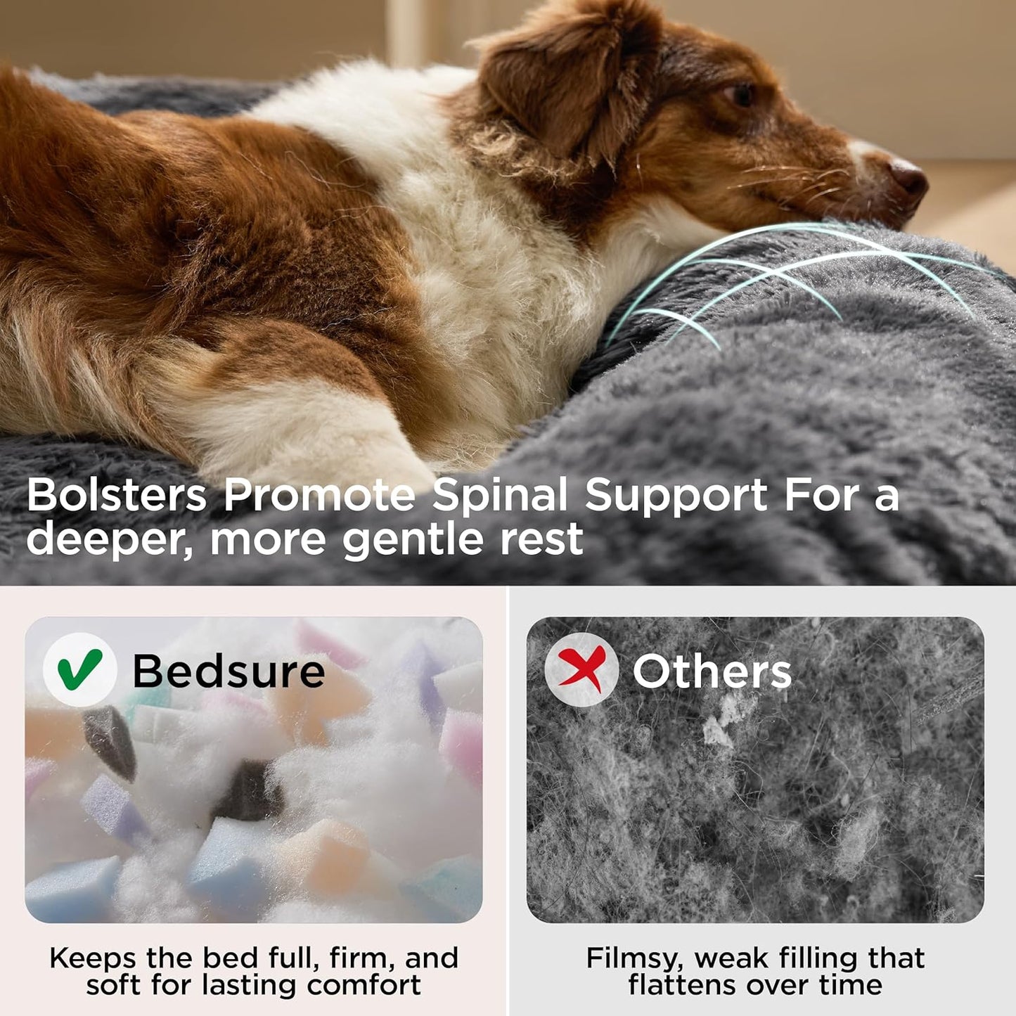 Bedsure Calming Dog Beds Large Sized Dog - 36in Donut Washable Large P