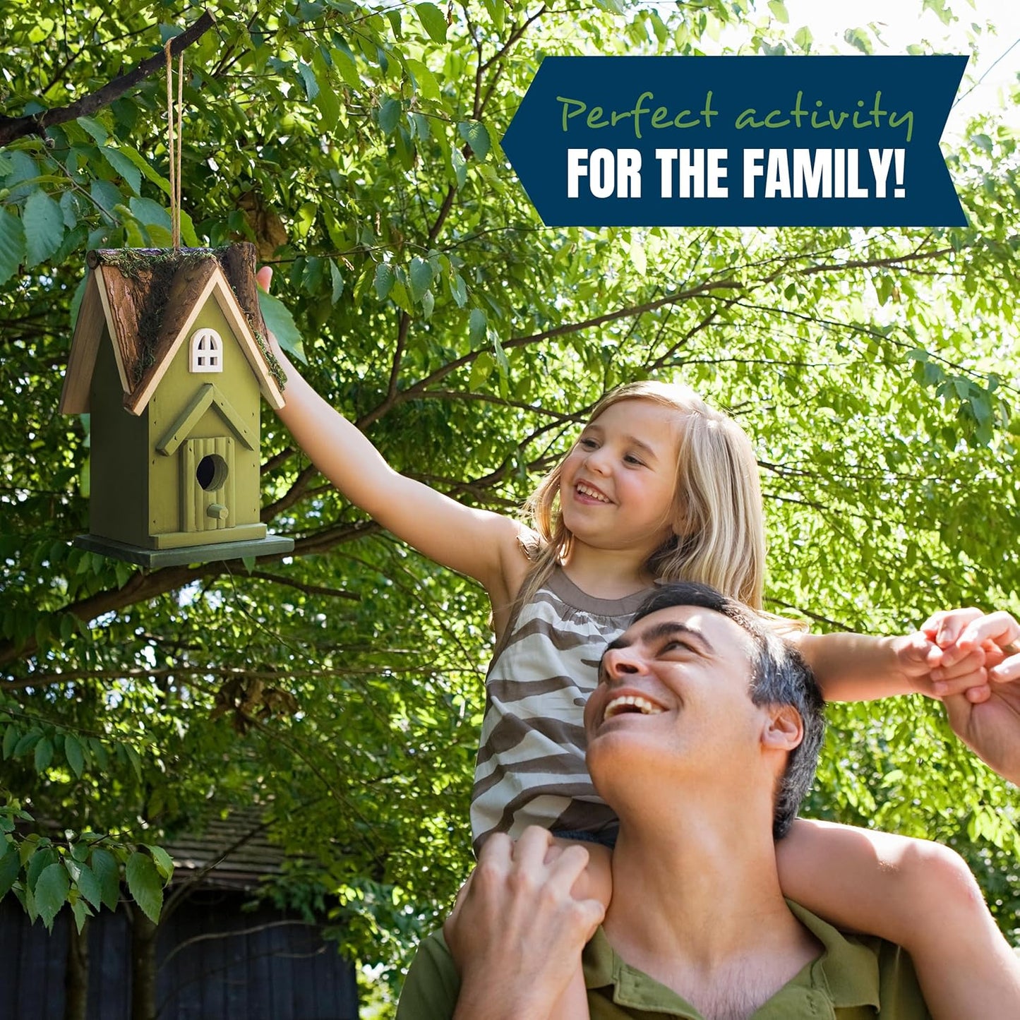 MEKKAPRO Bird House for Outside - Decorative Hanging Birdhouses for Outdoors, Birdhouse with Easy Clean Out Door, Hand-Painted Birdhouses for Chickadees, Wrens, Nuthatches, and Titmice