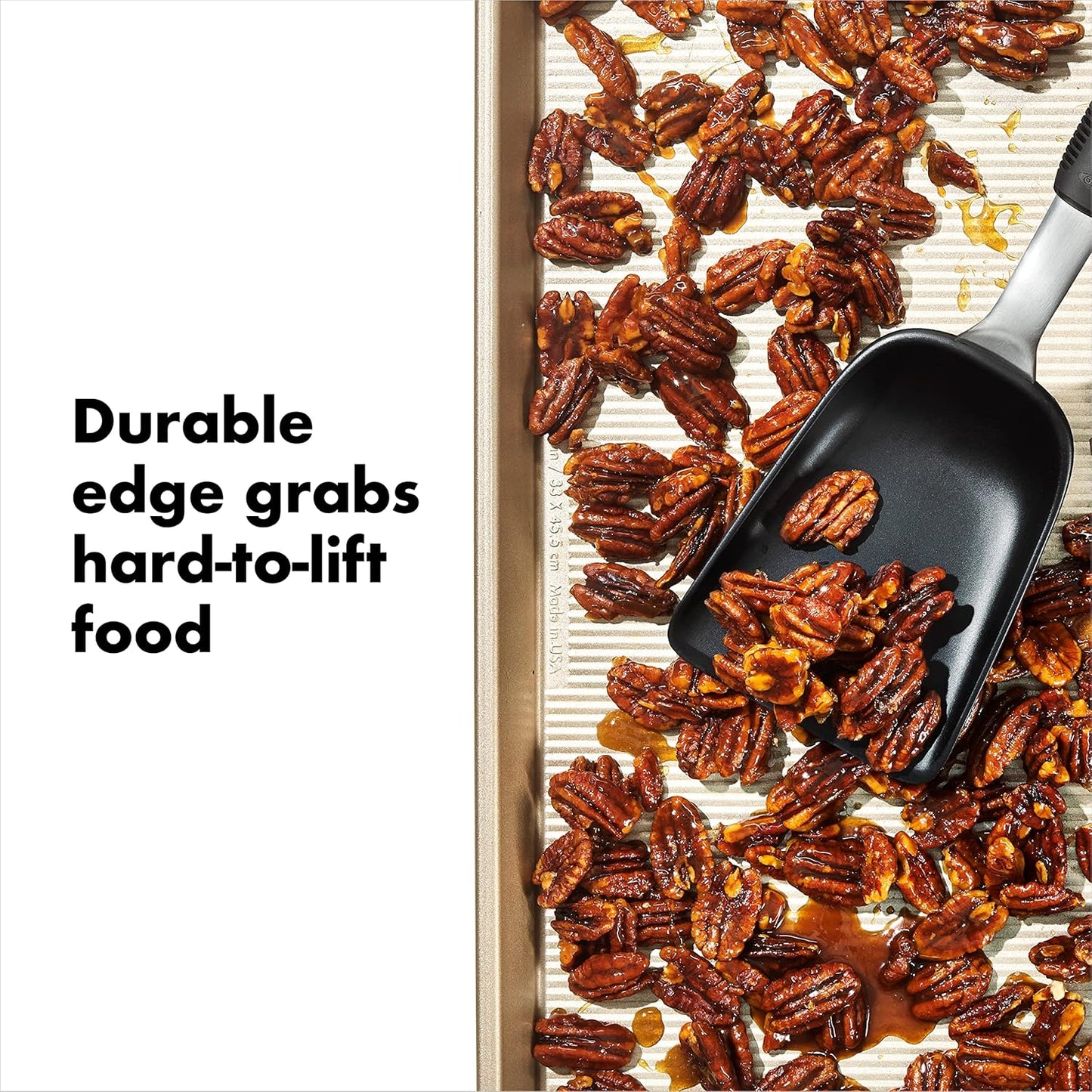 OXO Good Grips Sheet Pan Roasting Scoop for Vegetables and More, Black