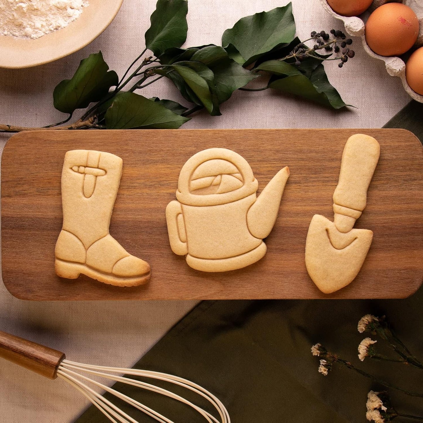 Set of 3 Gardening theme Cookie Cutters (Garden Trowel, Welly Boot, Watering Can) - Bakerlogy