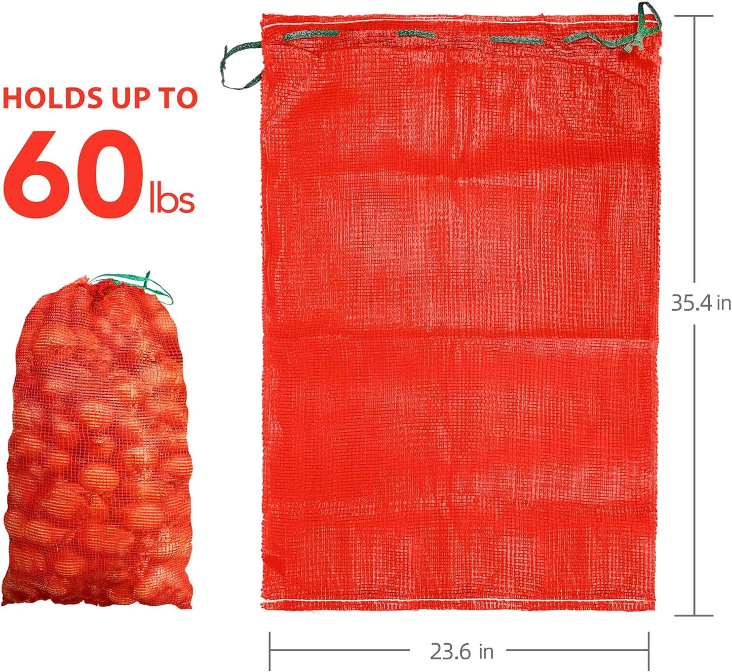 10 Pcs 24"x35" Large Onion Bag Mesh Produce Bags, 60+ Lbs Reusable Bre