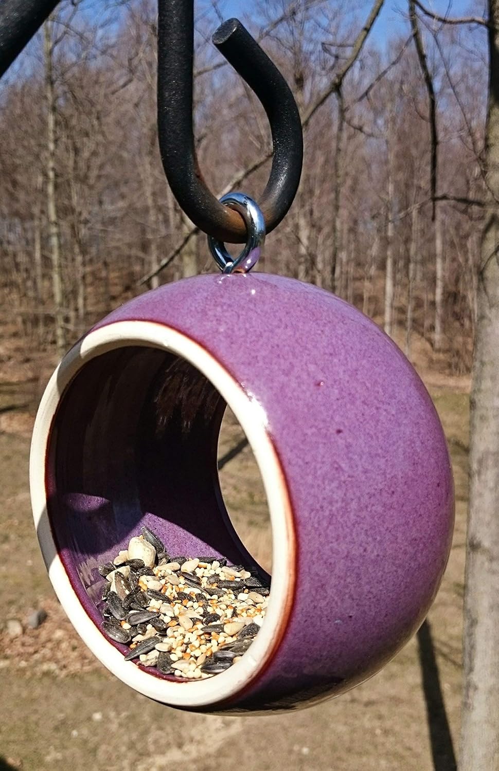 Bird Feeder, Large 7 inch Handmade Modern Birdfeeder, Ceramic Pottery