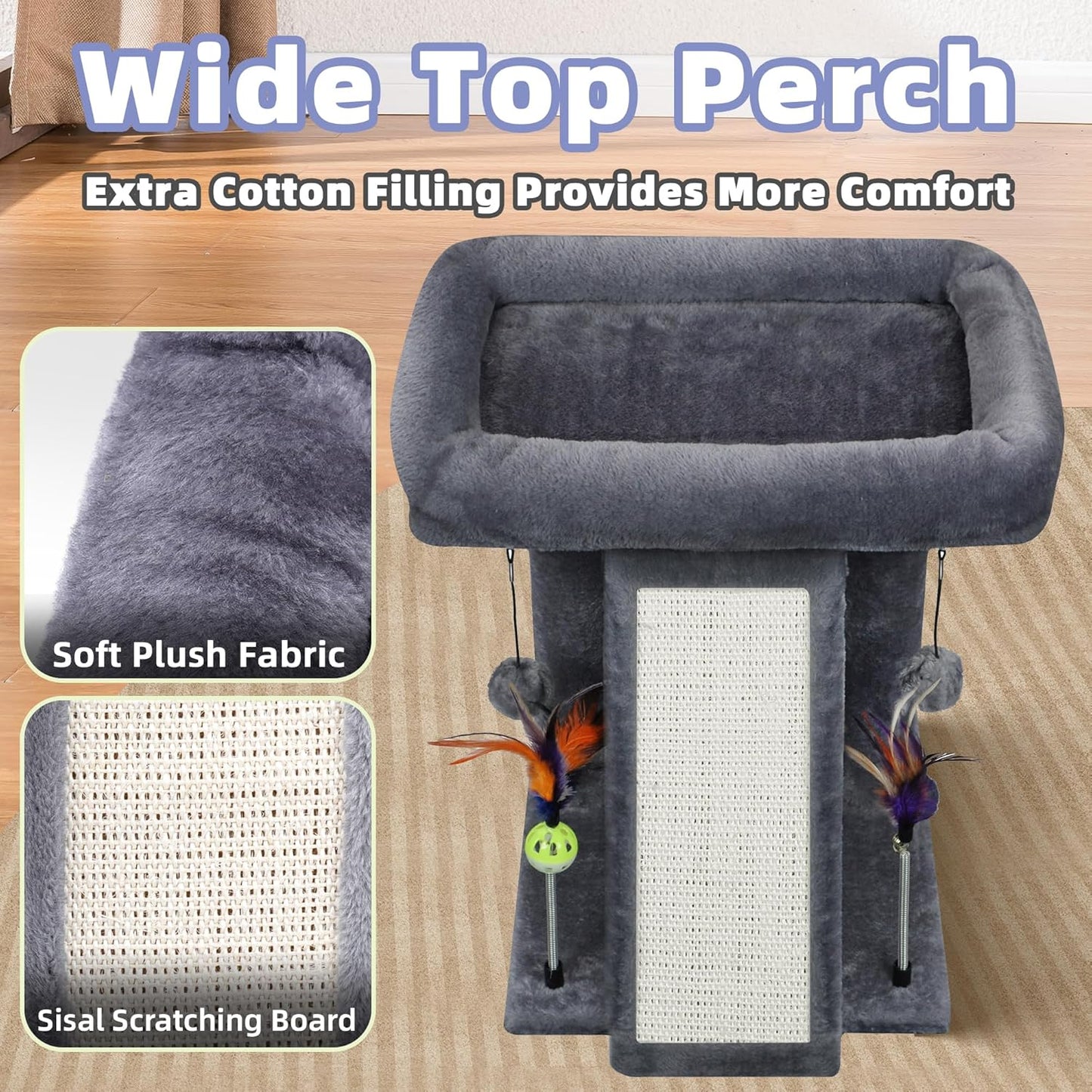 TWDEPART Cat Tree Tower with Cat Scratching Post for Indoor Cats, Acti