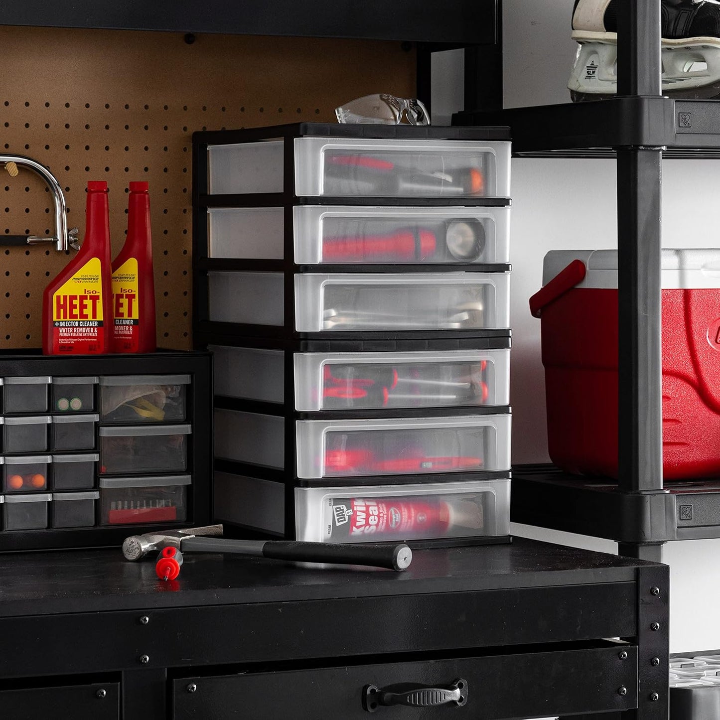 IRIS USA Plastic Stacking Desk Top 3-Drawer Storage Organizer, 2-Pack,