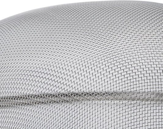 Winco Strainer with Single Fine Mesh, 8-Inch Diameter, Medium, Stainless Steel, Tan,Silver