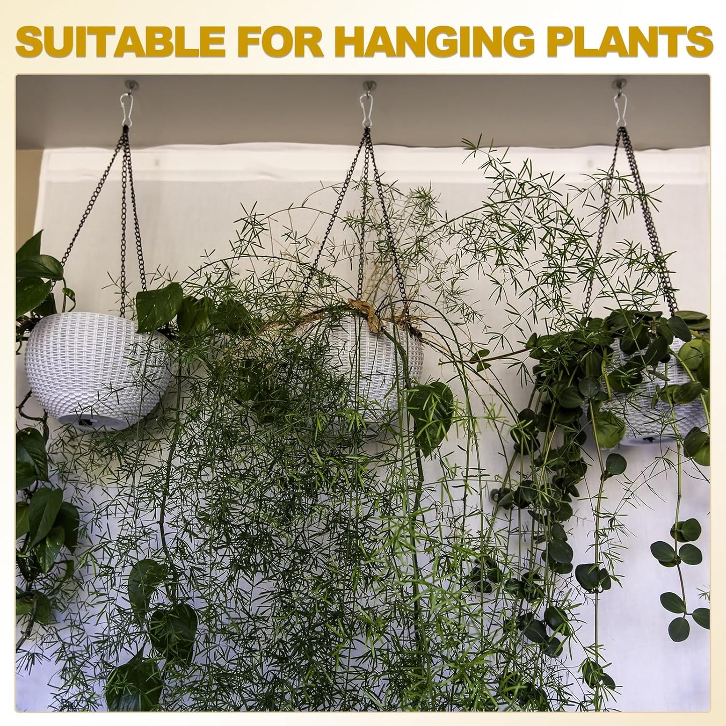 PATIKIL Hanging Chains with S-Hook, 6 Pcs Plant Hangers for Bird Feeders Planters Lanterns Wind Chimes Chalkboards and Ornament, Silver