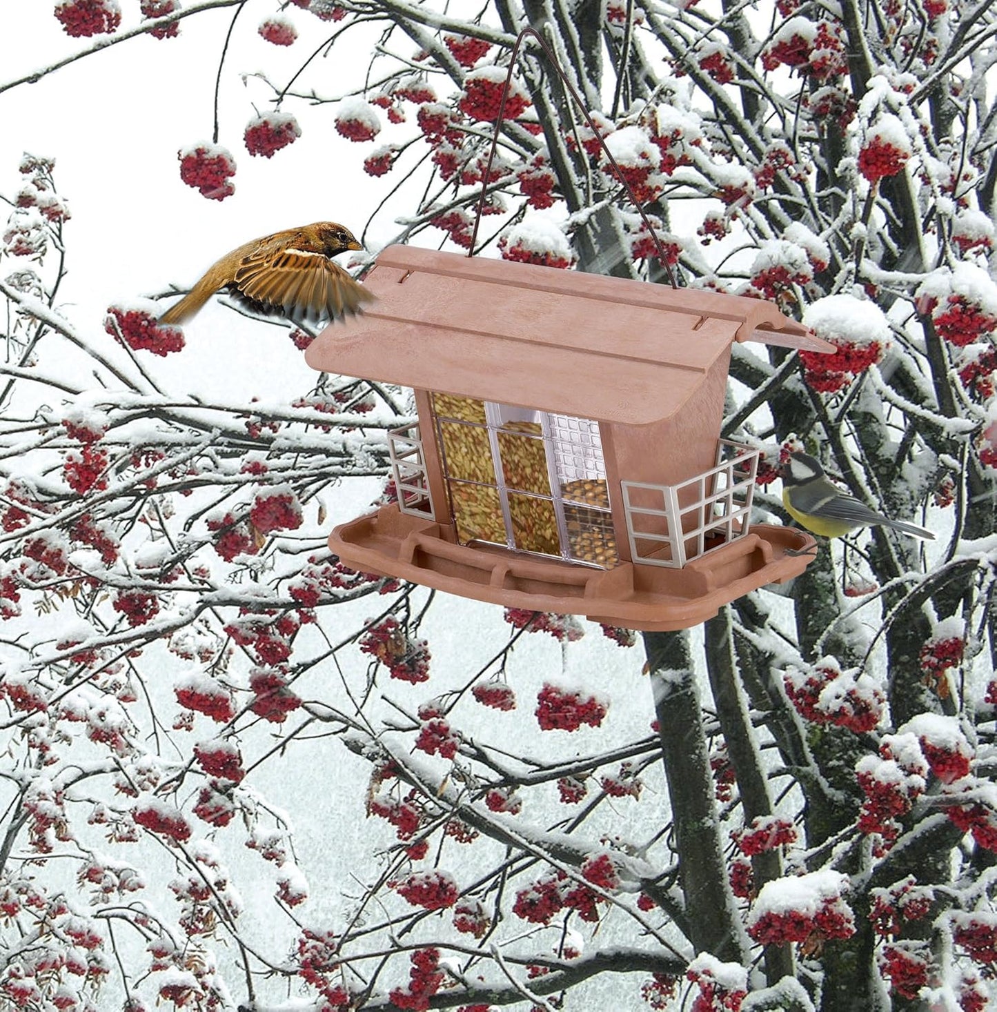 Marchioro Jok 2 Sheltered Feeder for Wild Birds, 9 inches
