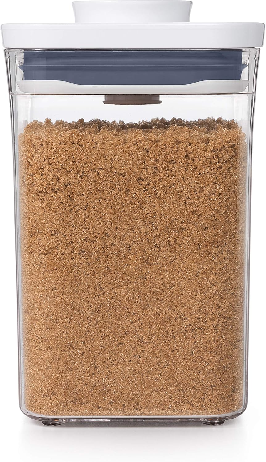 OXO Good Grips POP Container - Airtight Food Storage - Small Square Short 1.1 Qt Ideal for 1 lb of brown sugar or confectioner's sugar