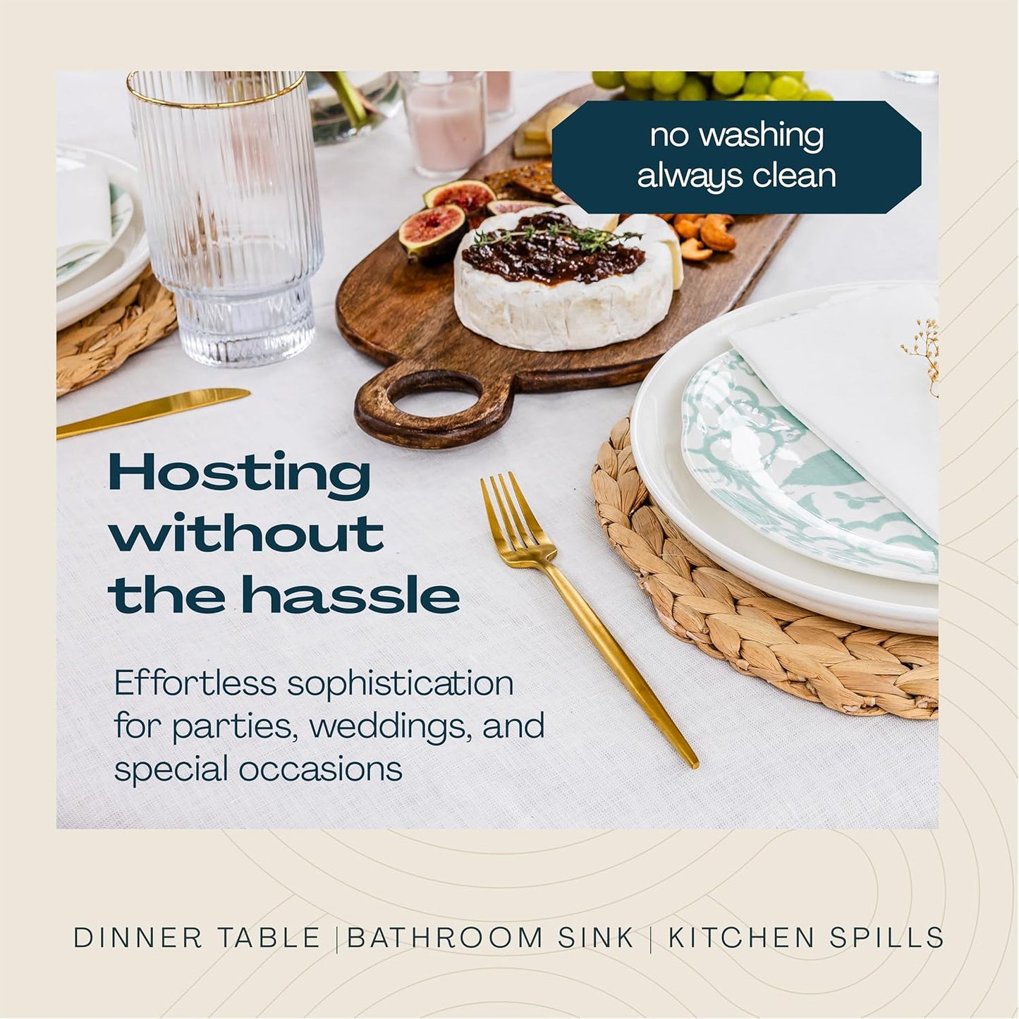 Disposable Linen-Feel Guest Towels - 12" x 17" Cloth-Like Hand Towels - Soft And Absorbent Paper Napkin For Bathroom, Kitchen, Or Event [Extra-Soft - Pack of 200]