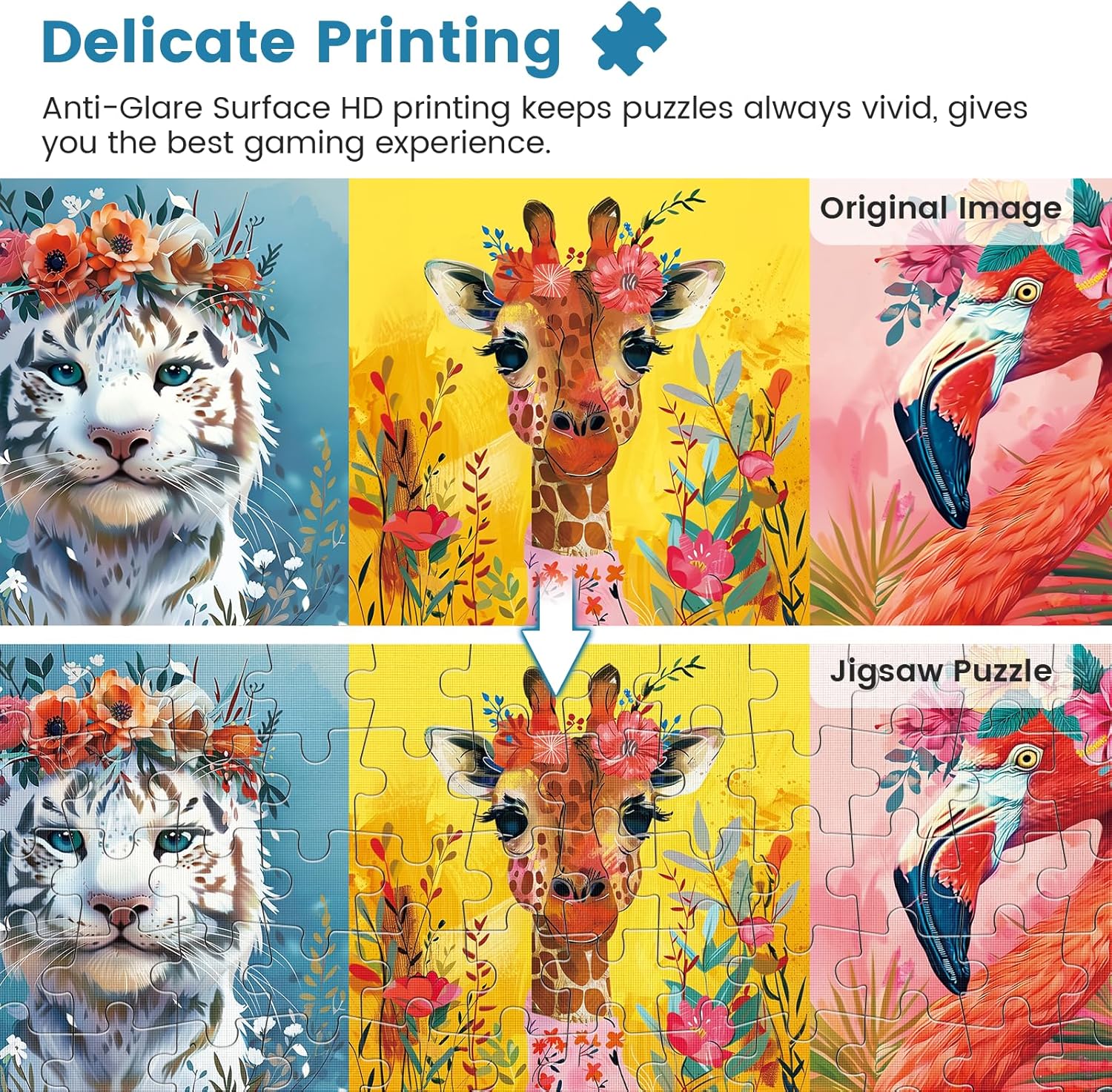 500 Piece Puzzles for Adults,Beautiful Wild Animals Jigsaw Puzzle for 