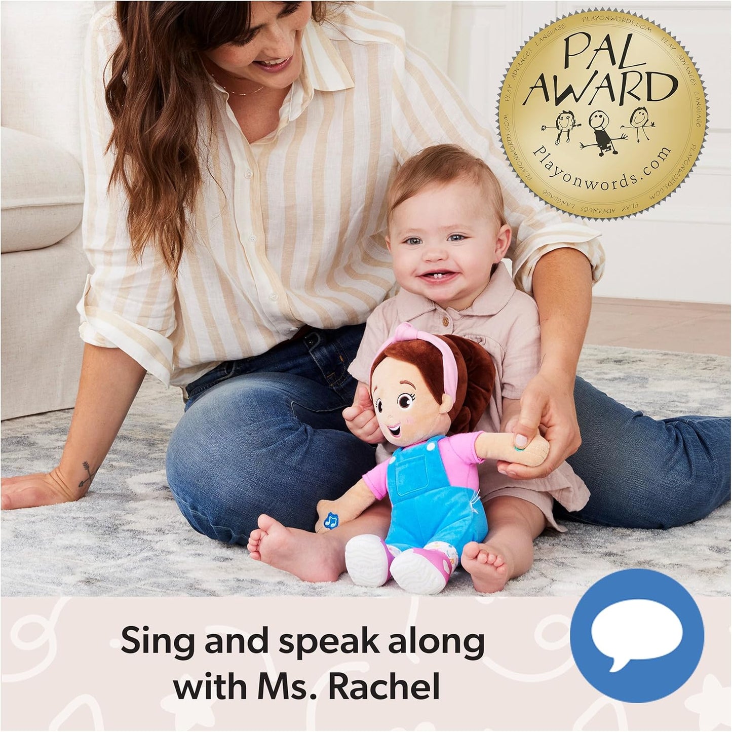 Ms. Rachel Official Speak & Sing Doll, 16” Tall Interactive Toy with 4