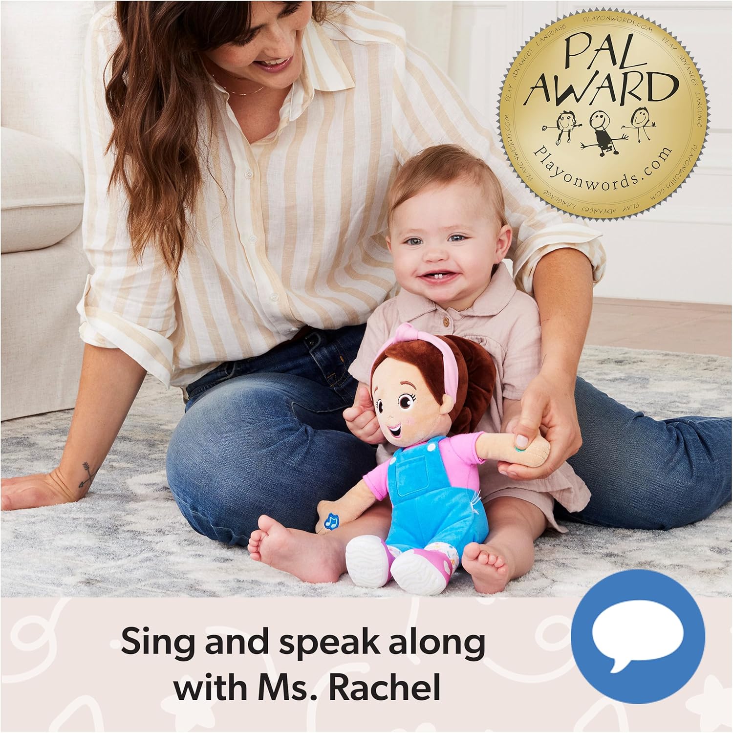 Ms. Rachel Official Speak & Sing Doll, 16” Tall Interactive Toy with 4