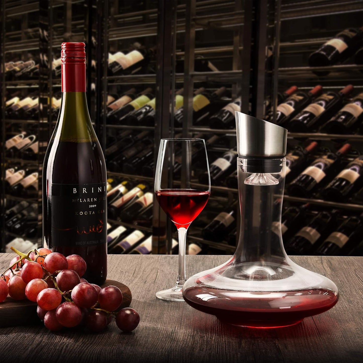 Wine Decanter Built-in Aerator Pourer, Wine Carafe, Red Wine Decanter,