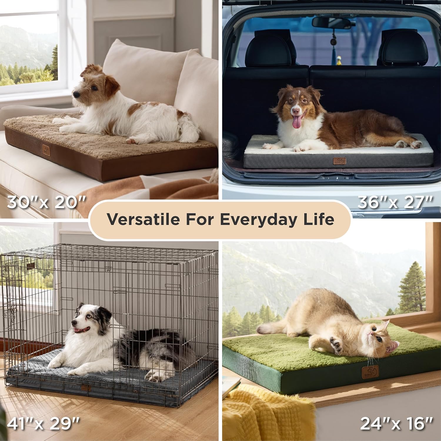 Bedsure Dog Beds Large Sized Dog - Comfy Flat Pet Beds with Removable 