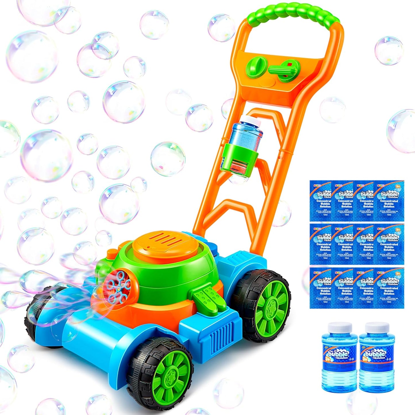 SLOOSH Bubble Lawn Mower Toddler Toys - Spill-Proof Bubble Machine Pre